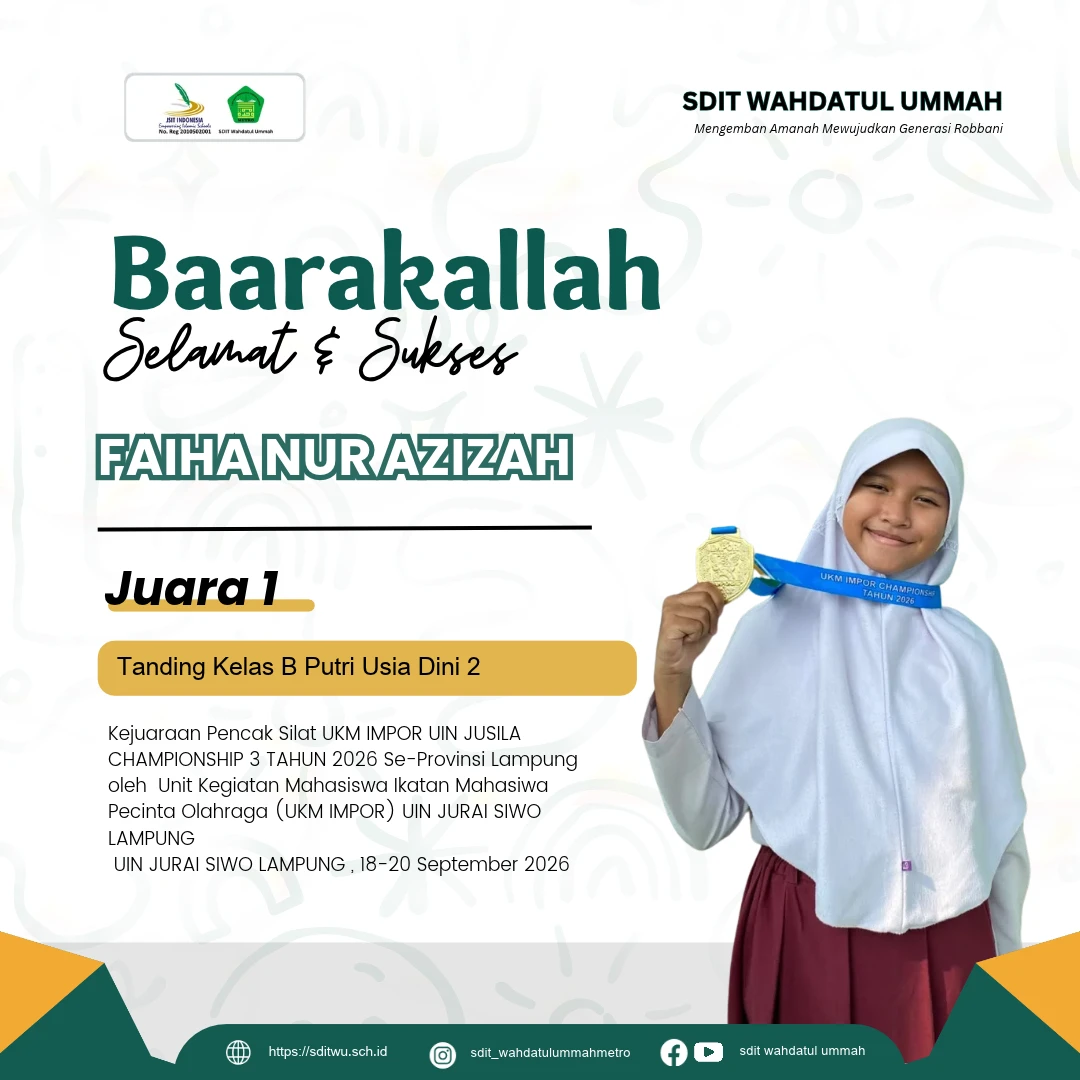 Juara 1 kategori kelas B putri usia dini 2