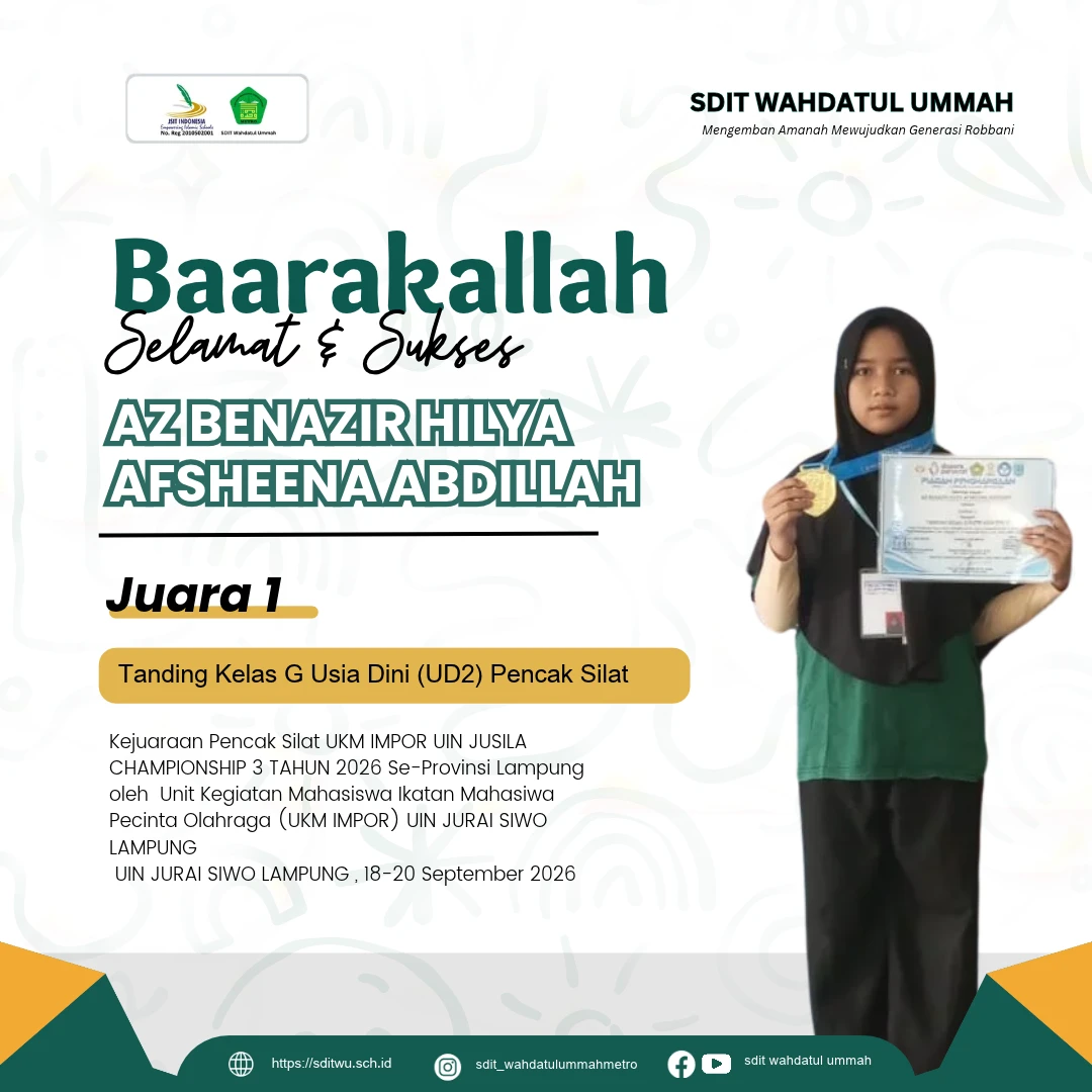 Juara 1 Tanding Kelas G Usia Dini (UD2) Pencak Silat