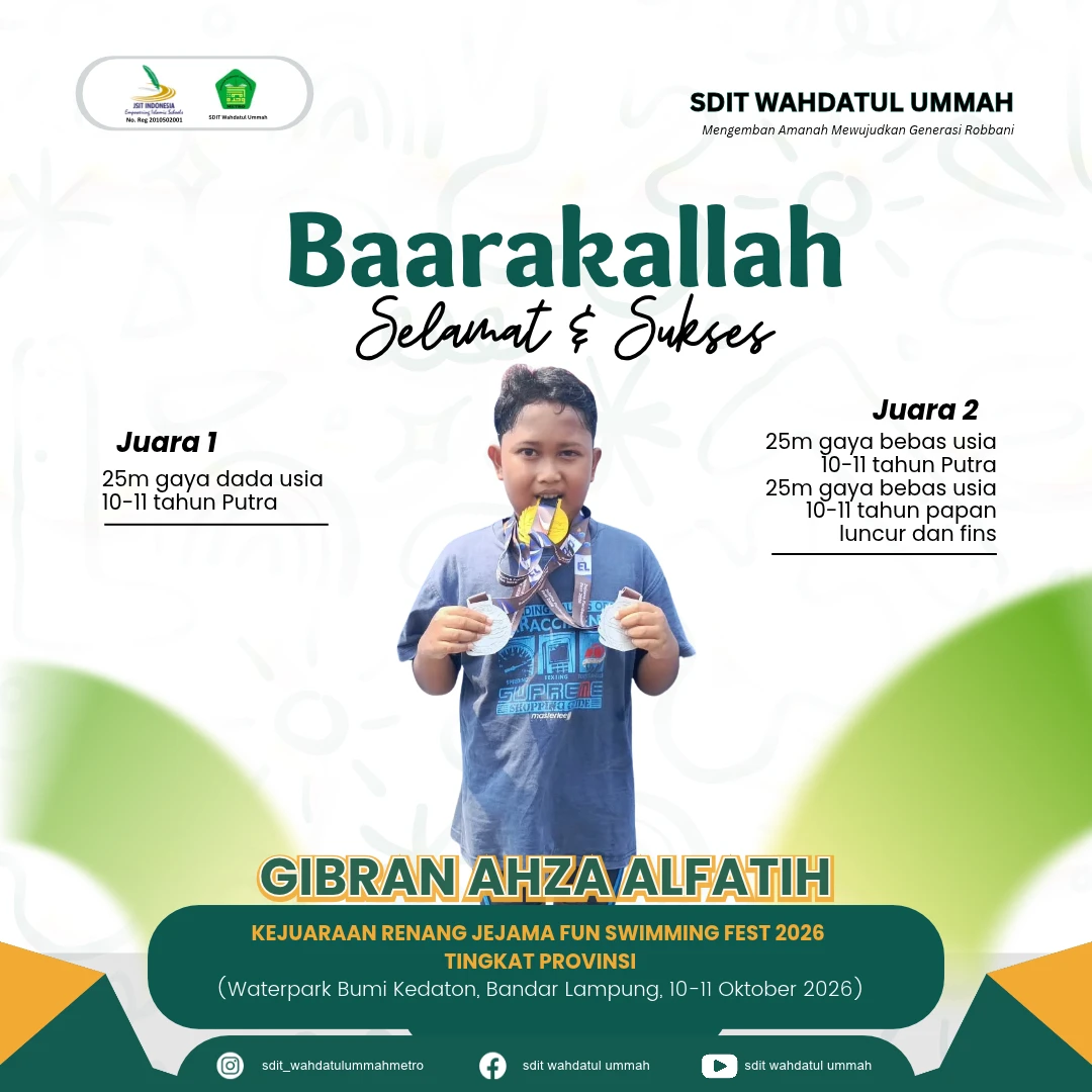 Juara 1 dan 2 Renang di Bandar Lampung